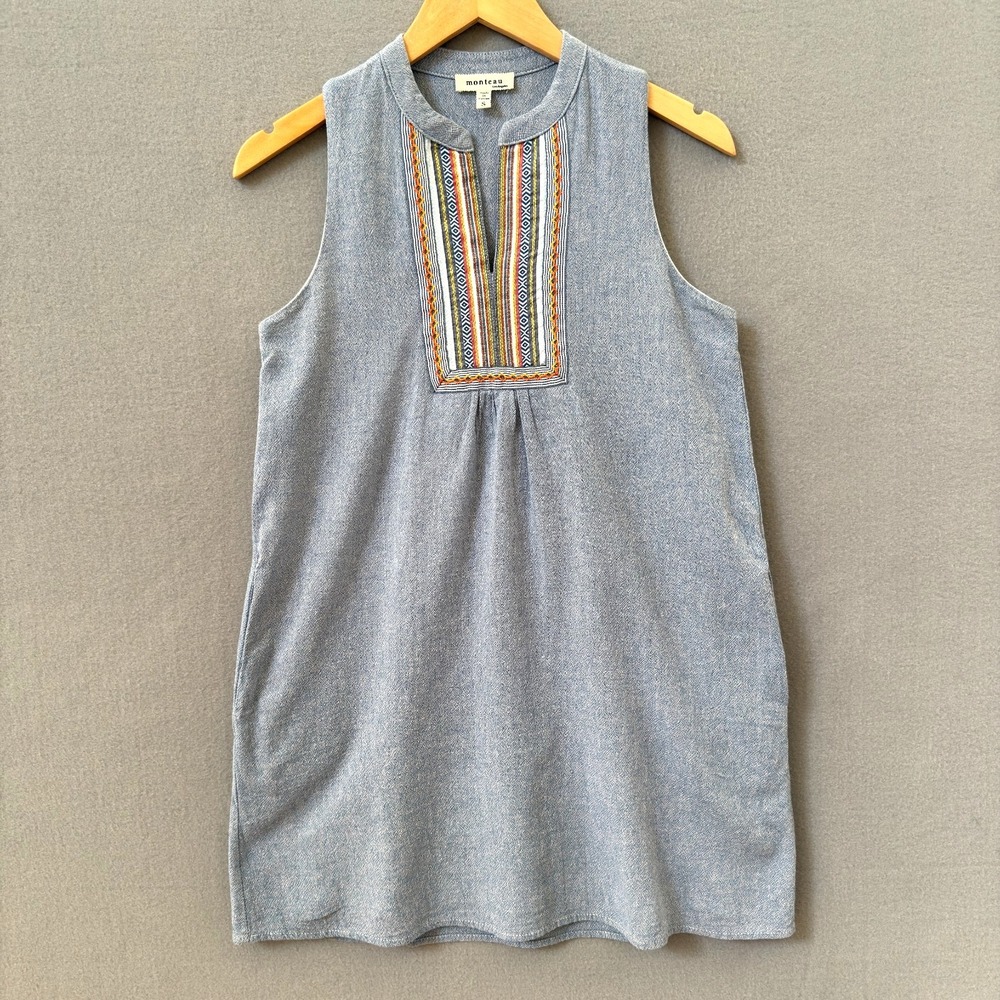 Monteau Women S Dress Cotton‎ Cottagecore Prairie Geometric Embroider Flowy Boho